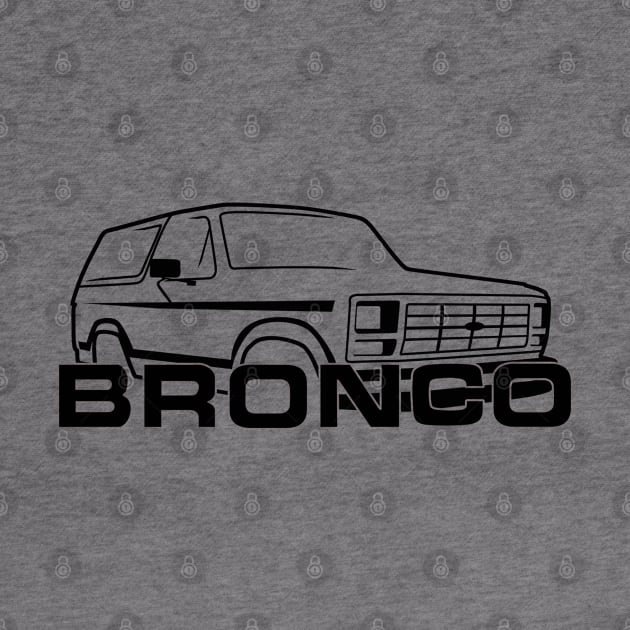 1980-1986 Ford Bronco New Logo Black by The OBS Apparel